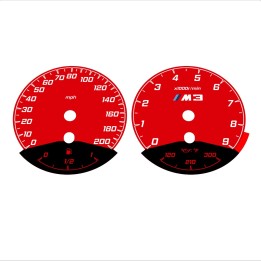 BMW E90 E92 M3 Red - Black Bottom - 24