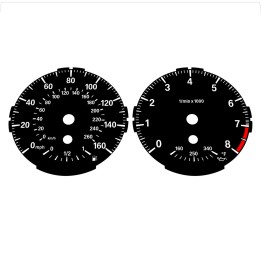 BMW E82 E87 135i 160 MPH + km/h Black - Standard - 1