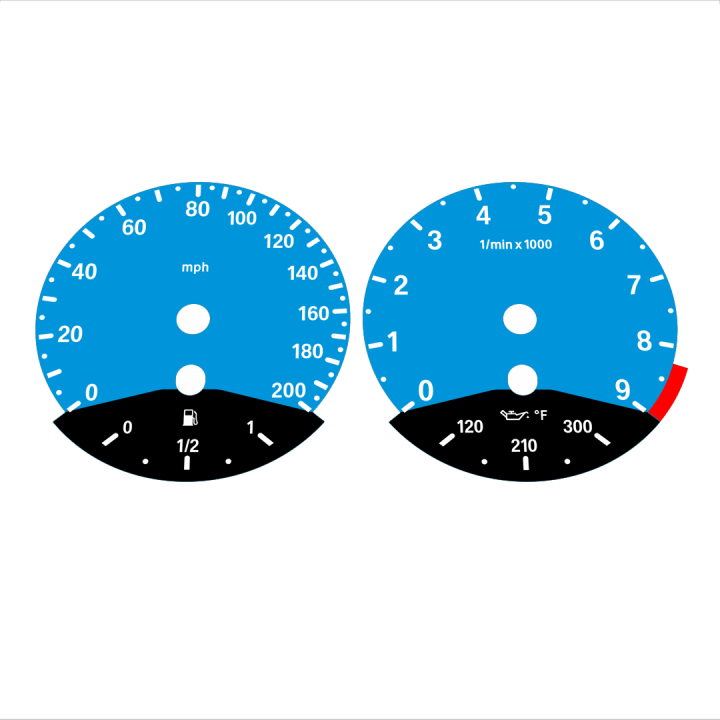 BMW E90 E92 M3 Blue - Black Bottom - 121