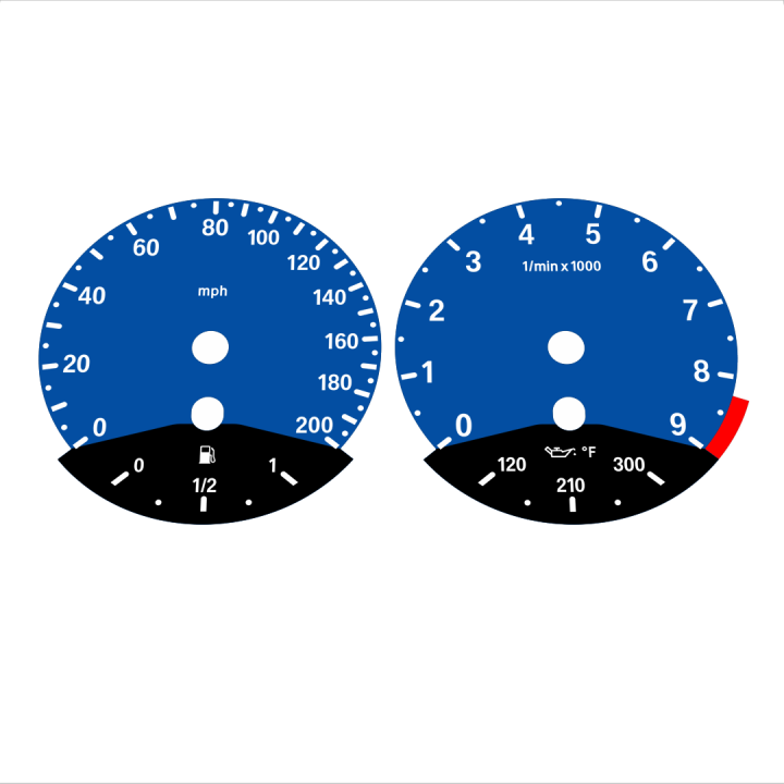 BMW E90 E92 M3 Dark Blue - Black Bottom - 121