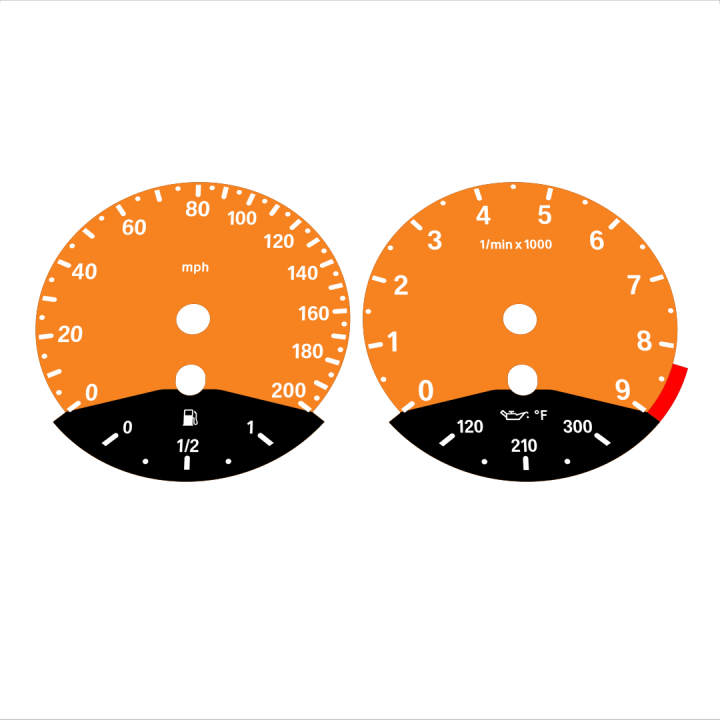 BMW E90 E92 M3 Orange - Black Bottom - 121