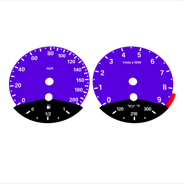 BMW E90 E92 M3 Purple - Black Bottom - 121