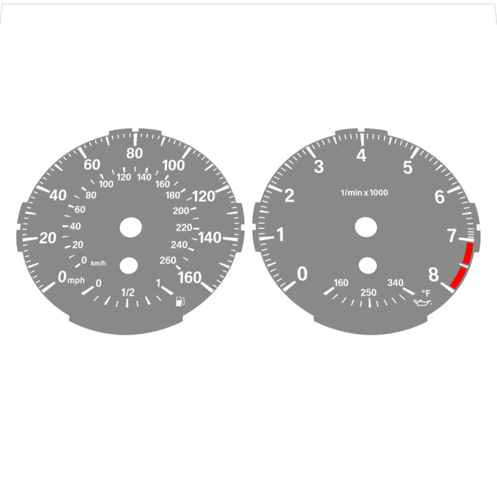 BMW E82 E87 135i 160 MPH + km/h Gray - Standard - 31