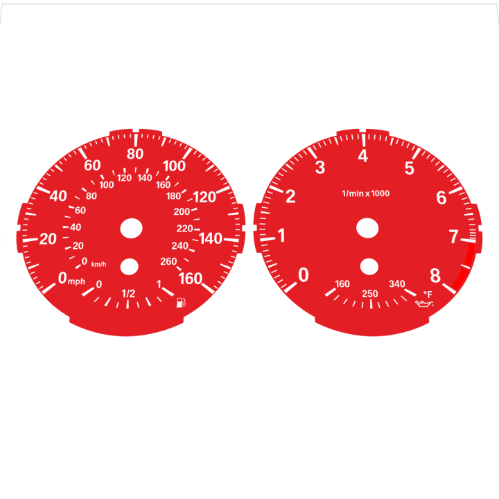 BMW E82 E87 135i 160 MPH + km/h Red - Standard - 31