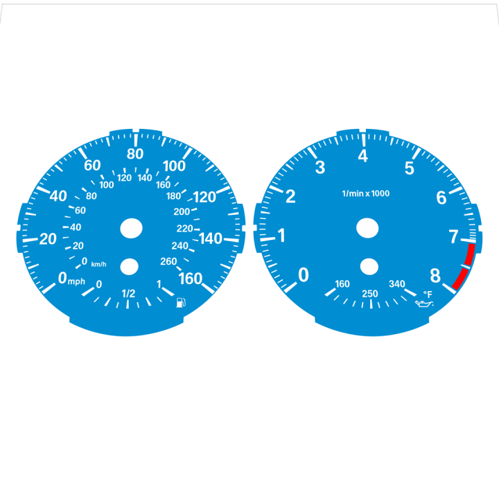 BMW E82 E87 135i 160 MPH + km/h Blue - Standard - 31