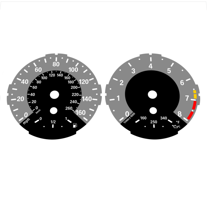 BMW E82 E87 135i 160 MPH + km/h Gray - 1M Style - 30
