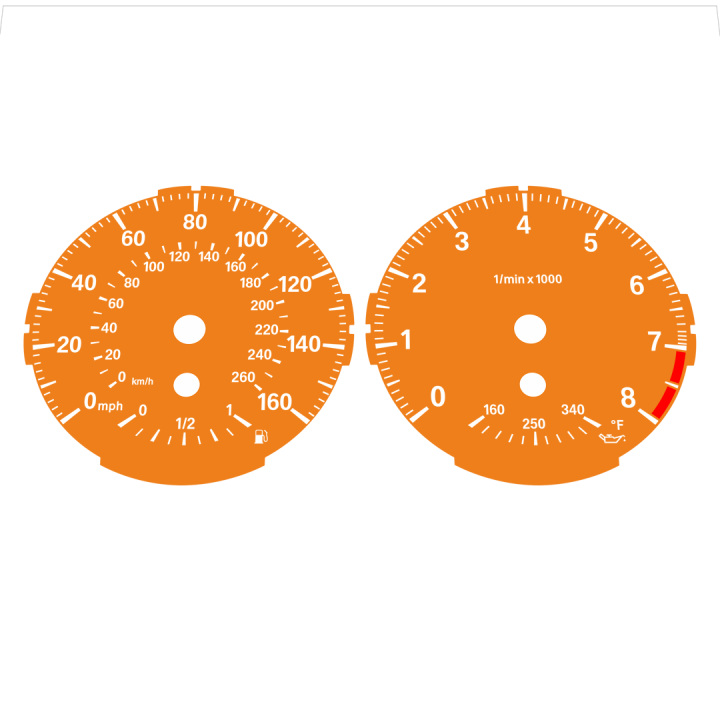 BMW E82 E87 135i 160 MPH + km/h Orange - Standard - 31