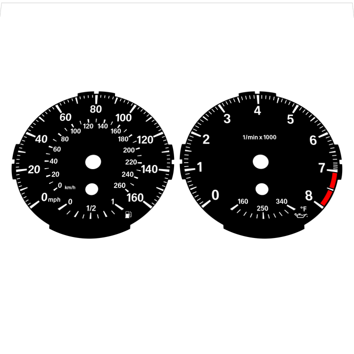 BMW E82 E87 135i 160 MPH + km/h Black - Standard - 31