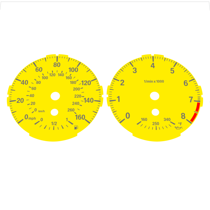 BMW E82 E87 135i 160 MPH + km/h Yellow - Standard - 31