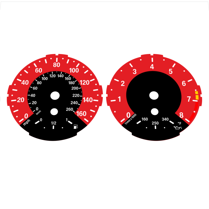 BMW E82 E87 135i 160 MPH + km/h Red - 1M Style - 21
