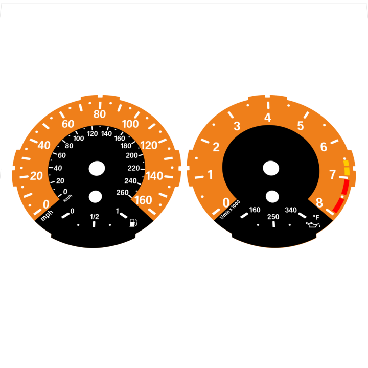 BMW E82 E87 135i 160 MPH + km/h Orange - 1M Style - 21