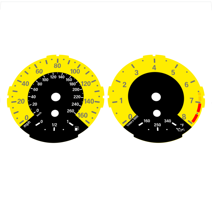 BMW E82 E87 135i 160 MPH + km/h Yellow - 1M Style - 21