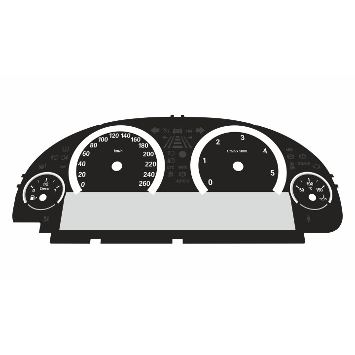 BMW F10 F12 Diesel KM/H Large Display Cluster Black