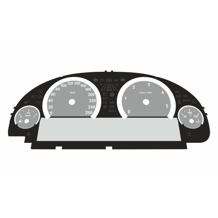 BMW F10 F12 Diesel KM/H Large Display Cluster Grey