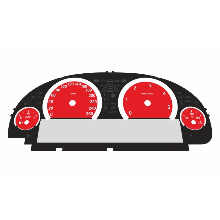 BMW F10 F12 Diesel KM/H Large Display Cluster Red