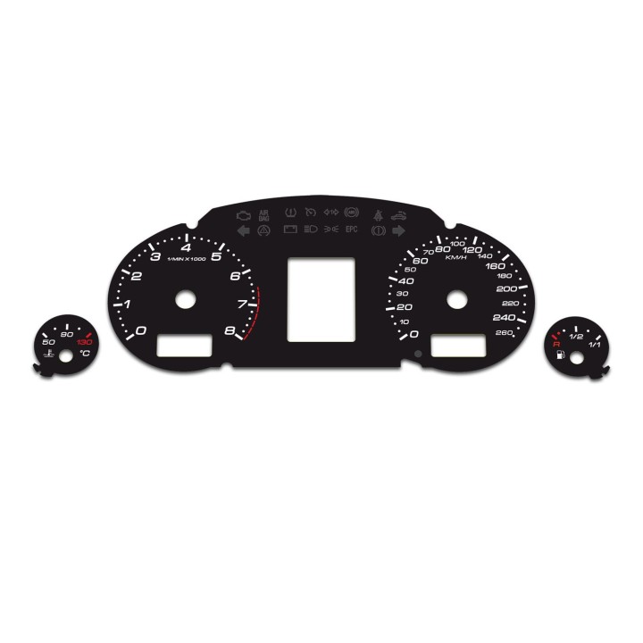 Audi A4 B6 B7 Black Gauge Faces