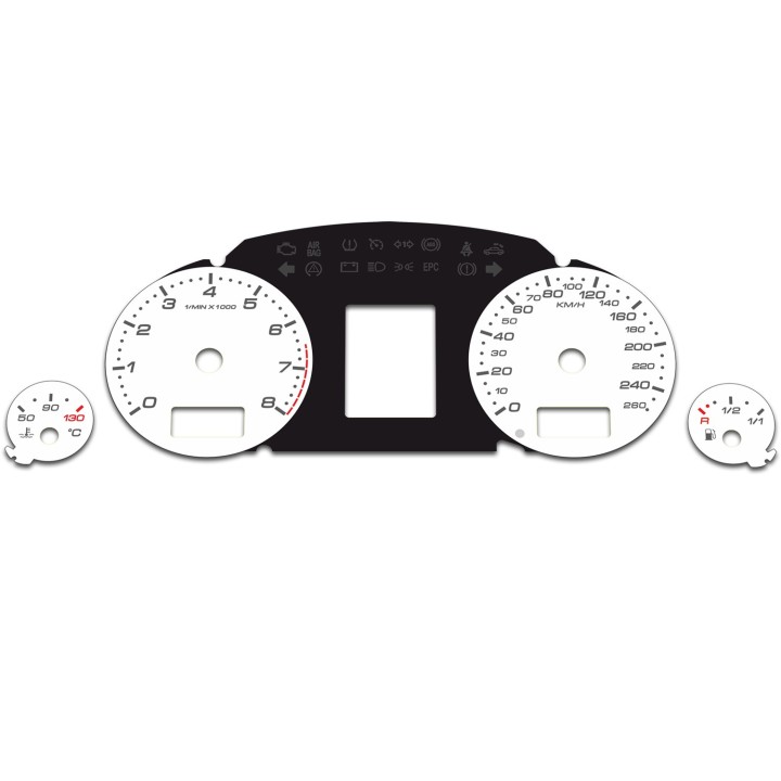 Audi A4 B6 B7 White Gauge Faces
